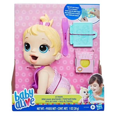 Baby Alive Lil Snacks Baby Doll - Blonde Hair 4 Baby Alive Lil Snacks Baby Doll - Blonde Hair - Image 2